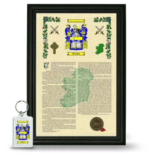 McConry Framed Armorial History and Keychain - Black
