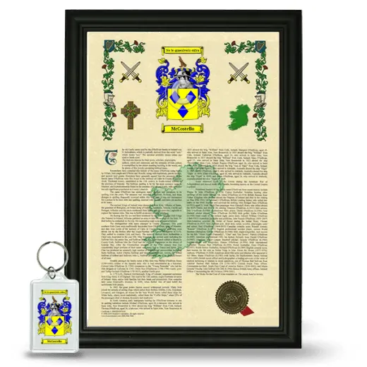 McCostello Framed Armorial History and Keychain - Black