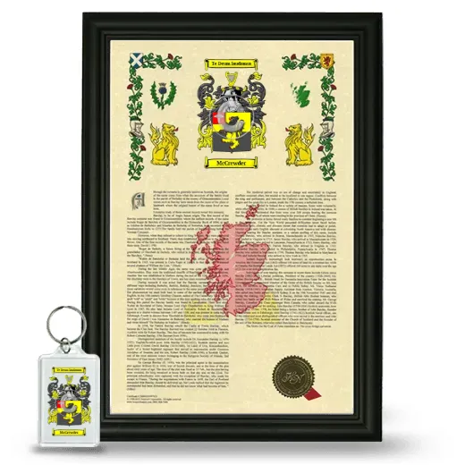 McCrewder Framed Armorial History and Keychain - Black