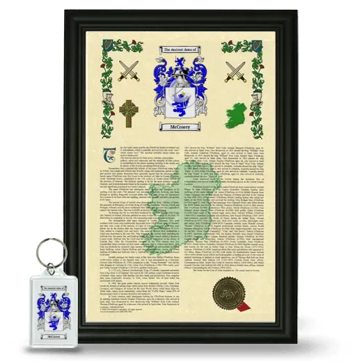 McCrorey Framed Armorial History and Keychain - Black