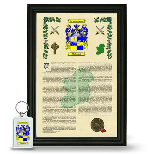 McCusyck Framed Armorial History and Keychain - Black