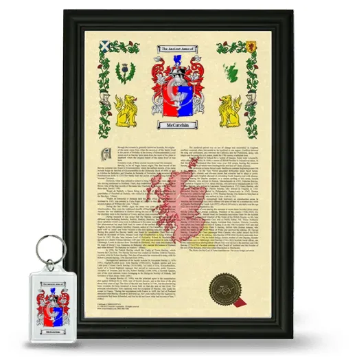 McCutchin Framed Armorial History and Keychain - Black