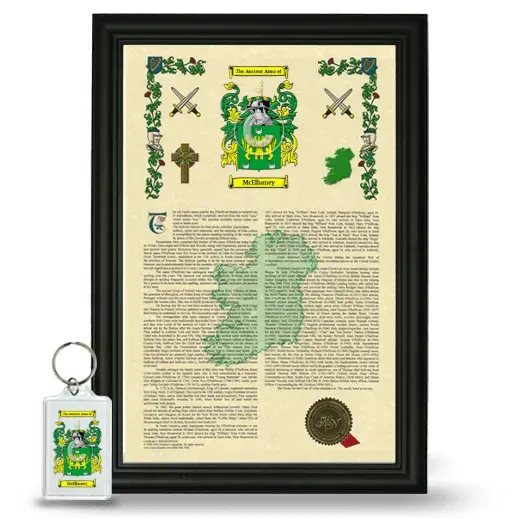 McElhaney Framed Armorial History and Keychain - Black