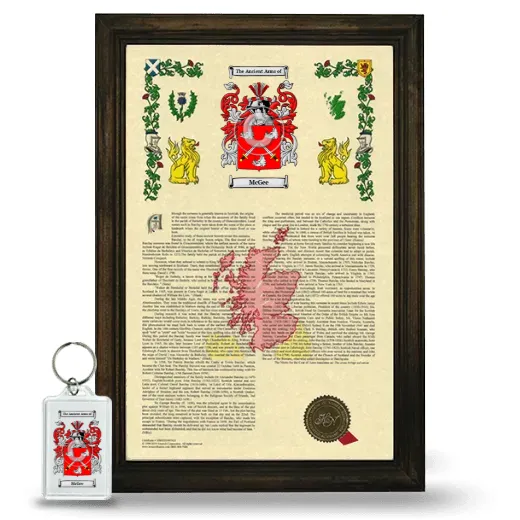 McGee Framed Armorial History and Keychain - Brown
