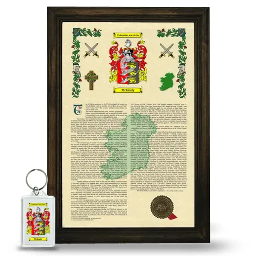 McGrady Framed Armorial History and Keychain - Brown