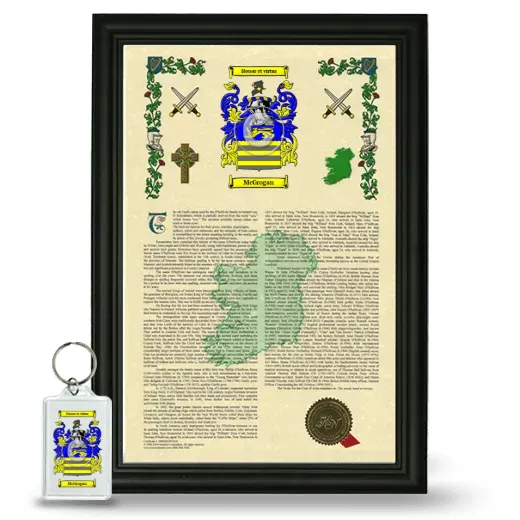 McGrogan Framed Armorial History and Keychain - Black