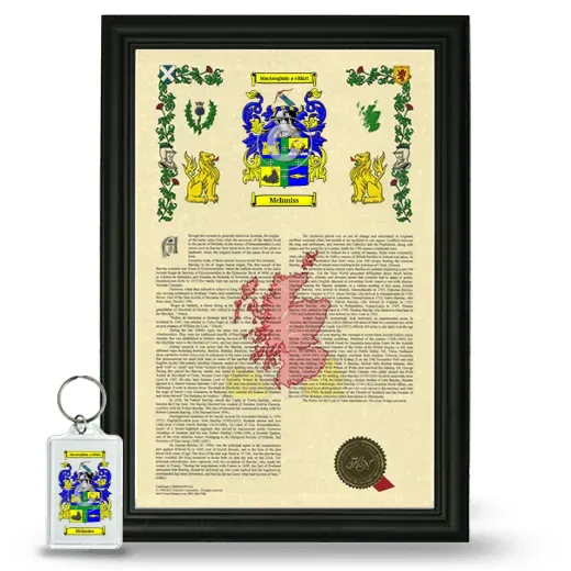McInniss Framed Armorial History and Keychain - Black