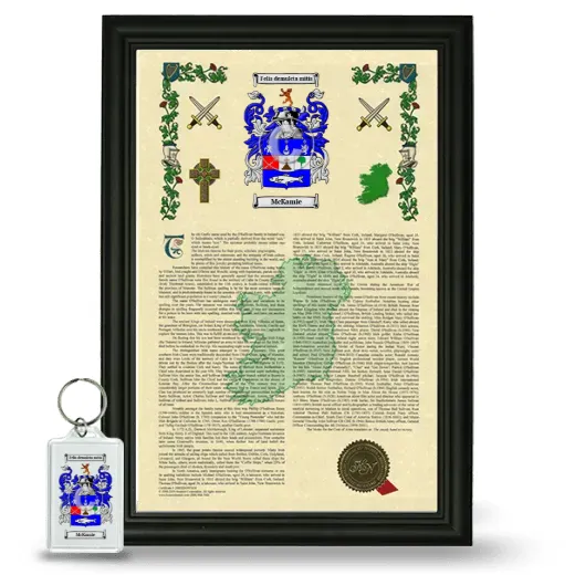 McKamie Framed Armorial History and Keychain - Black