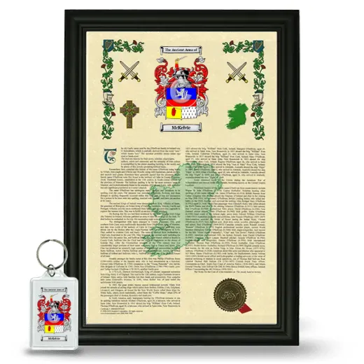 McKelvie Framed Armorial History and Keychain - Black