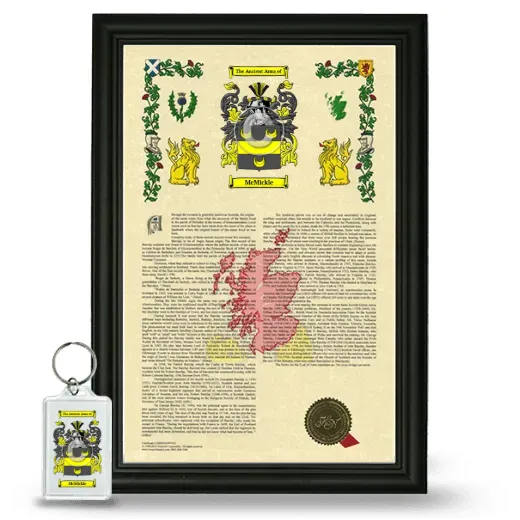 McMickle Framed Armorial History and Keychain - Black