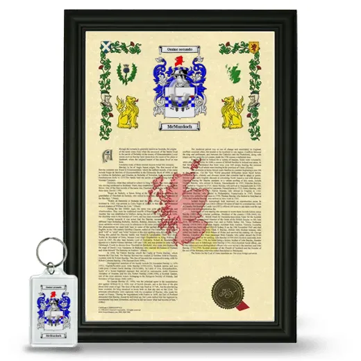 McMurdoch Framed Armorial History and Keychain - Black