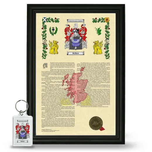 McNatt Framed Armorial History and Keychain - Black