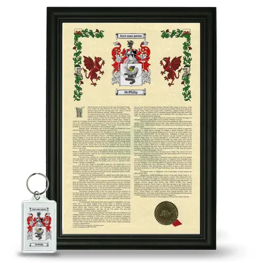 McPhilip Framed Armorial History and Keychain - Black