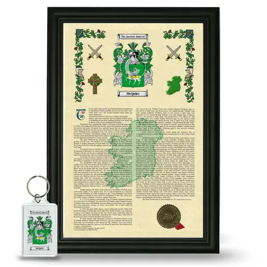 McQuire Framed Armorial History and Keychain - Black
