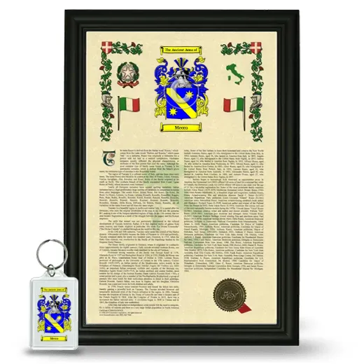Mecco Framed Armorial History and Keychain - Black