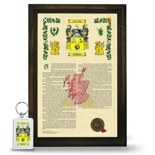 Meiklejon Framed Armorial History and Keychain - Brown