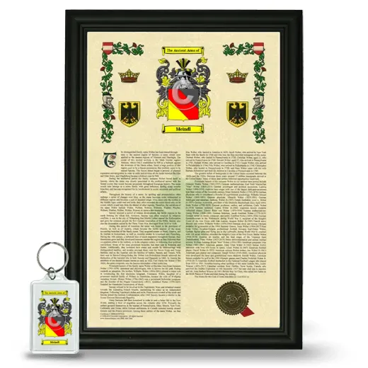 Meindl Framed Armorial History and Keychain - Black