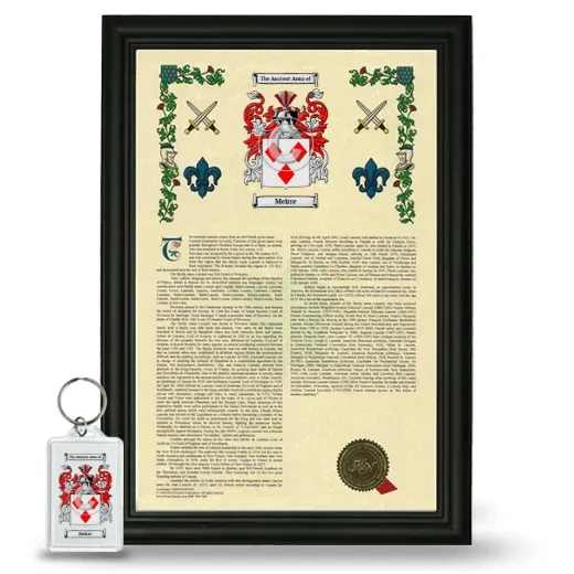 Meirre Framed Armorial History and Keychain - Black