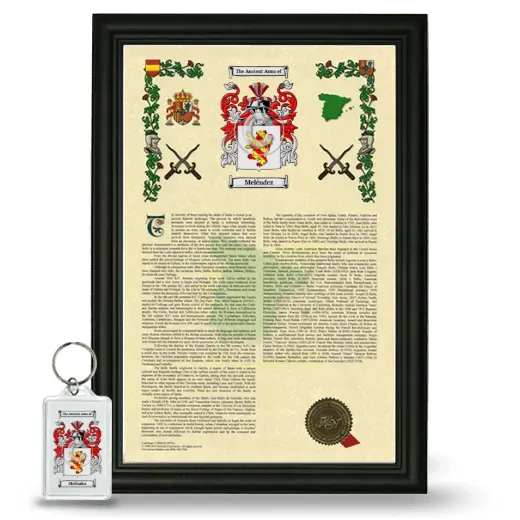 Meléndez Framed Armorial History and Keychain - Black
