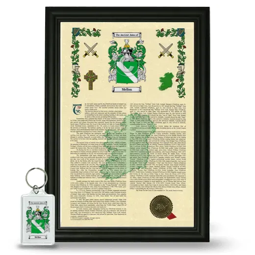 Mellon Framed Armorial History and Keychain - Black