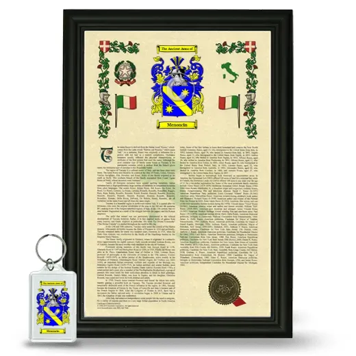 Menoncin Framed Armorial History and Keychain - Black