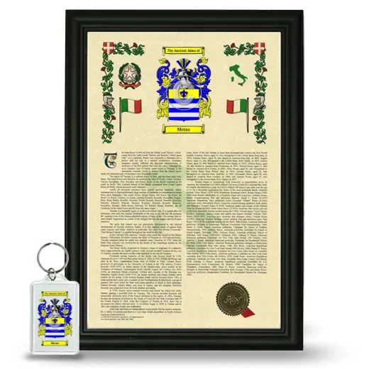 Meras Framed Armorial History and Keychain - Black