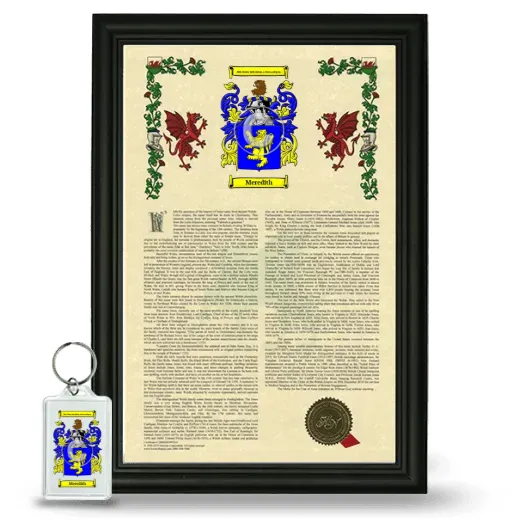 Meredith Framed Armorial History and Keychain - Black