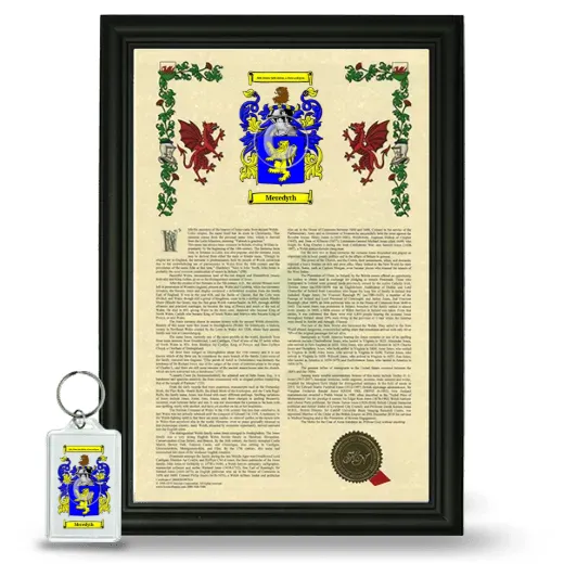 Meredyth Framed Armorial History and Keychain - Black