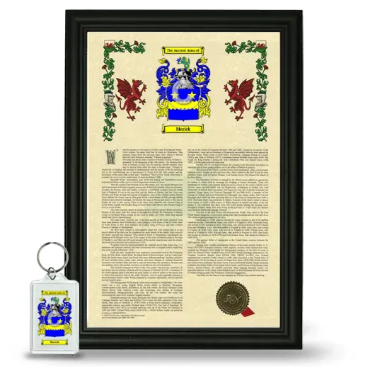 Merick Framed Armorial History and Keychain - Black