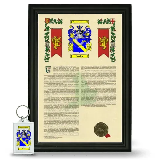 Merlen Framed Armorial History and Keychain - Black