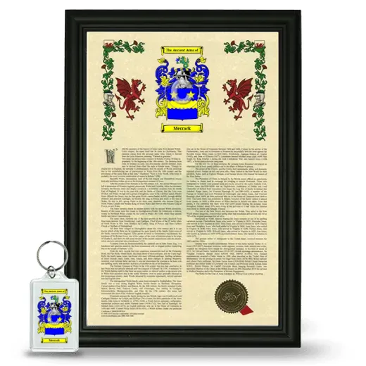 Merrack Framed Armorial History and Keychain - Black