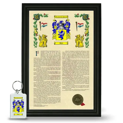 Mers Framed Armorial History and Keychain - Black