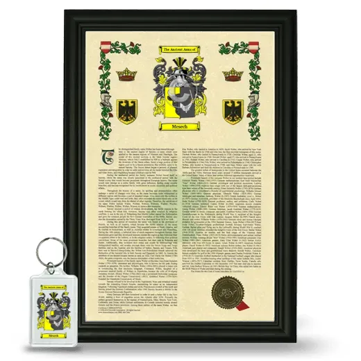 Mesech Framed Armorial History and Keychain - Black