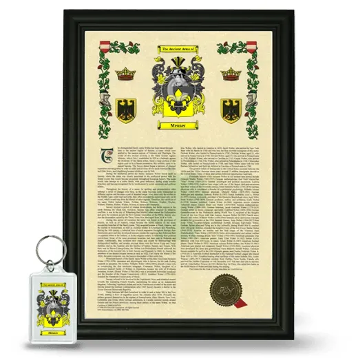 Meuser Framed Armorial History and Keychain - Black