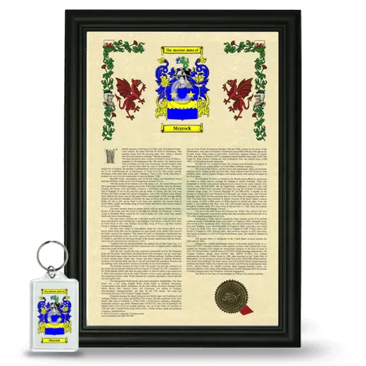 Meyrock Framed Armorial History and Keychain - Black