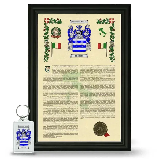 Micaletti Framed Armorial History and Keychain - Black