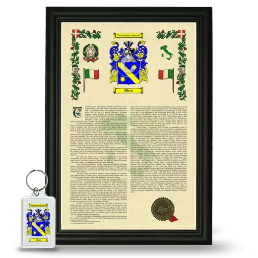 Micco Framed Armorial History and Keychain - Black