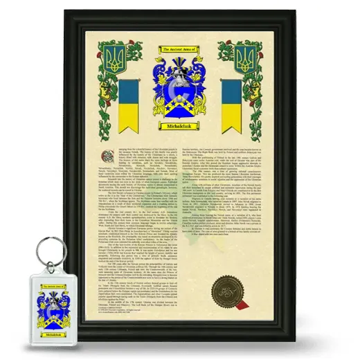 Michalchuk Framed Armorial History and Keychain - Black
