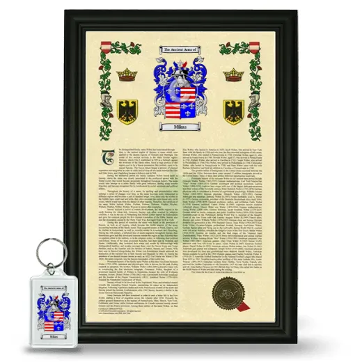 Mikas Framed Armorial History and Keychain - Black