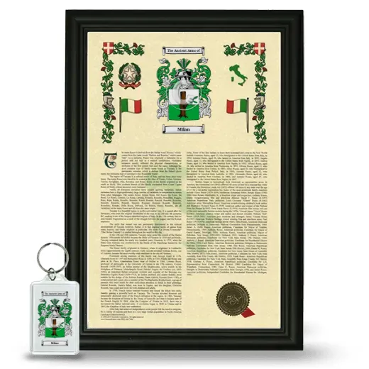 Milan Framed Armorial History and Keychain - Black