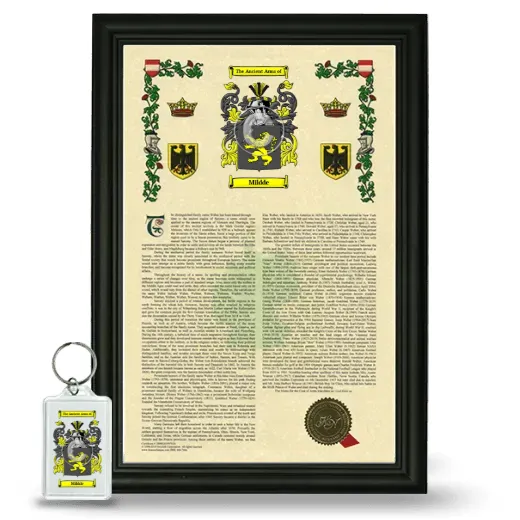 Mildde Framed Armorial History and Keychain - Black