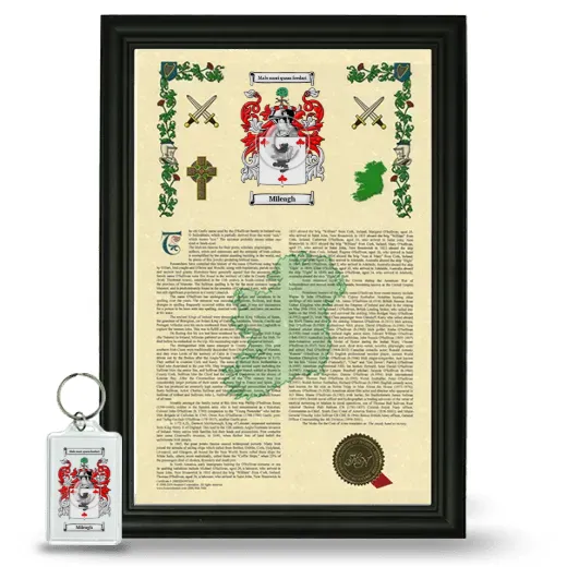 Mileagh Framed Armorial History and Keychain - Black
