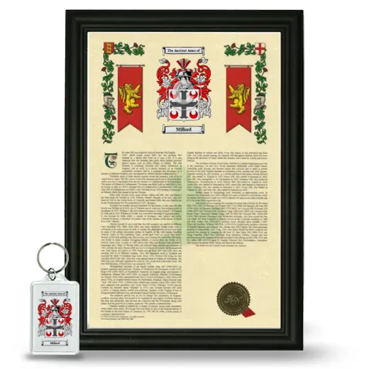 Millard Framed Armorial History and Keychain - Black