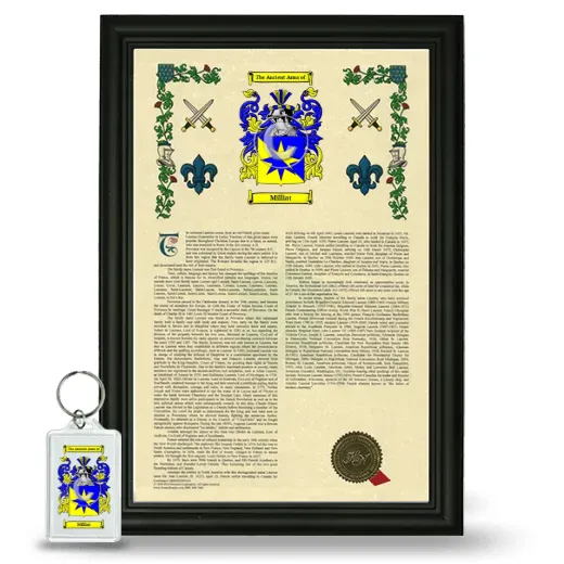 Milliat Framed Armorial History and Keychain - Black