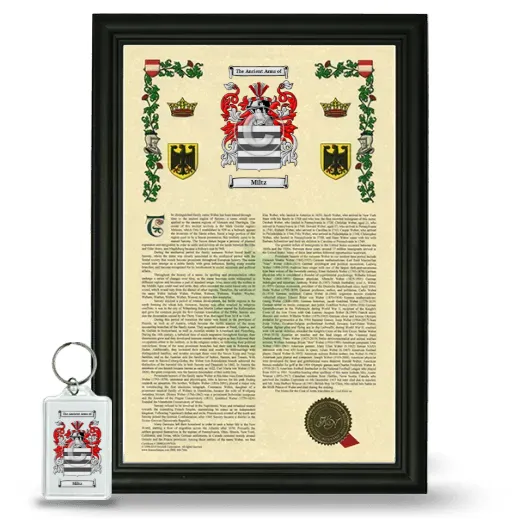 Miltz Framed Armorial History and Keychain - Black