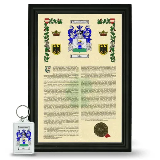 Mire Framed Armorial History and Keychain - Black