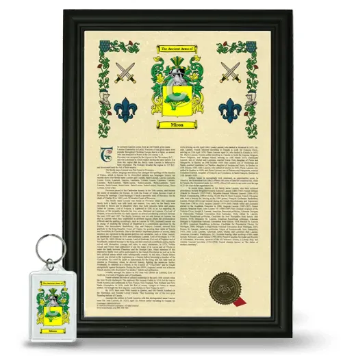 Miron Framed Armorial History and Keychain - Black