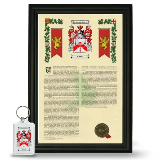 Missett Framed Armorial History and Keychain - Black