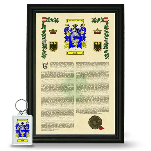 Mock Framed Armorial History and Keychain - Black
