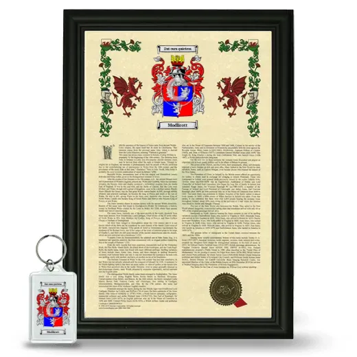 Modlicott Framed Armorial History and Keychain - Black